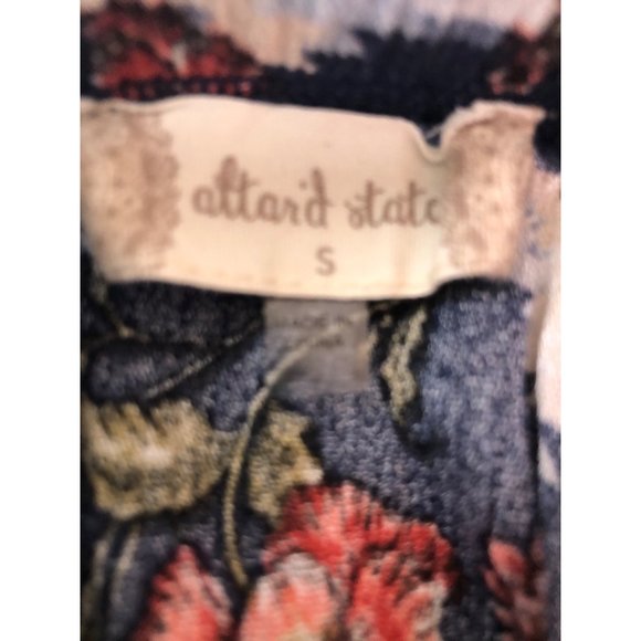 Altar'd State Womans Long Sleeve Crop Top Size Small Floral Drawstring Neckline - Picture 6 of 9